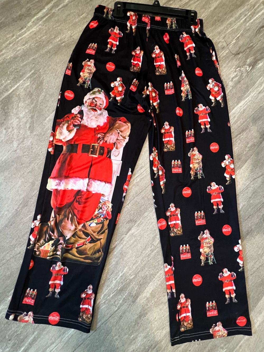 Coca-Cola ❤️ Black Santa Print Pajama Pants
